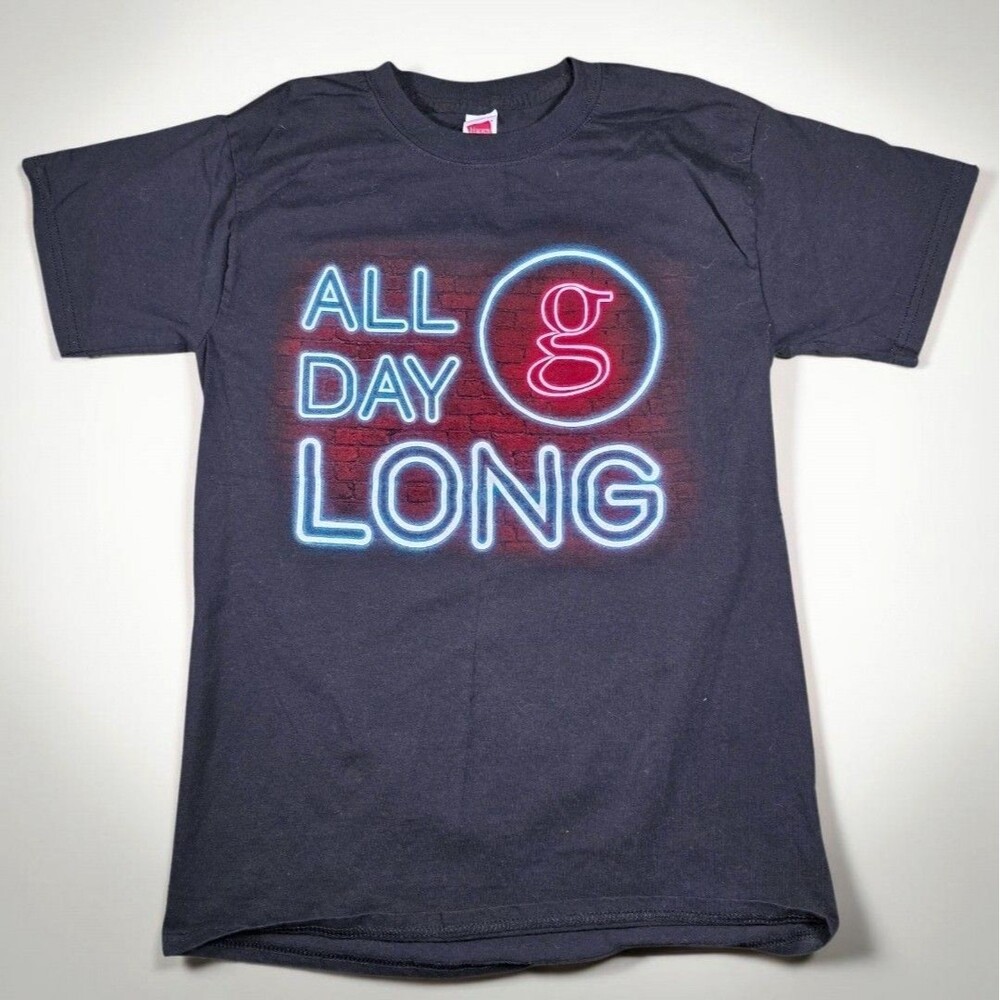 Garth Brooks All Day Long Concert T Shirt Neon Graphic Hanes Black Small Tee